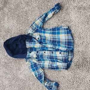Hooded flannel shirt